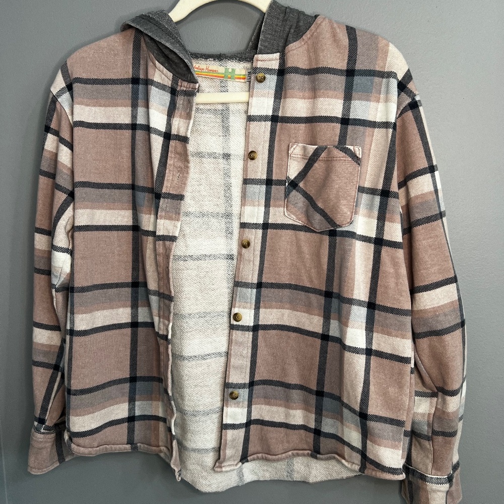 Vintage Hanson Flannel with hood. Size CL